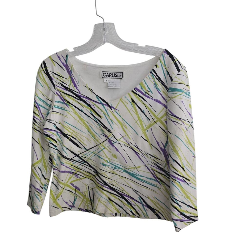 Carlisle Multicolored 3/4 Sleeve Top - Size Medium